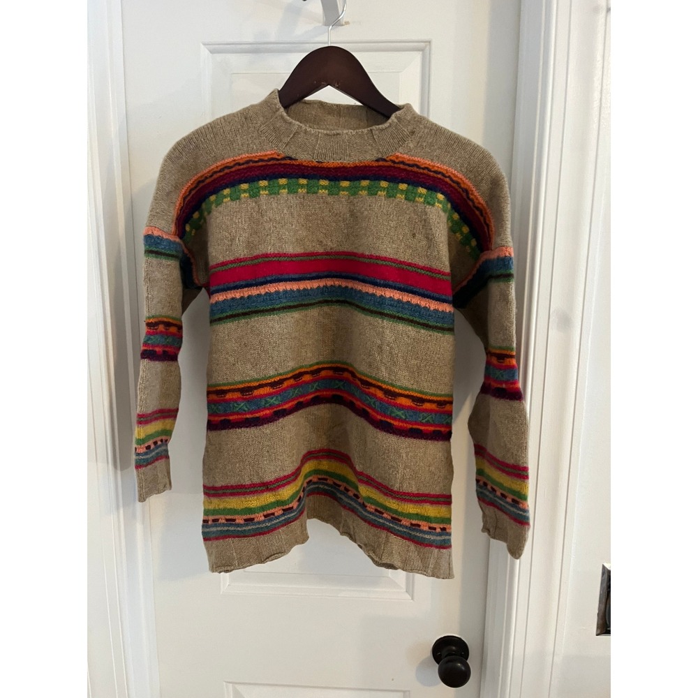 Vintage United Colors of Benetton Shetland Wool Striped Sweater